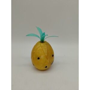 Vintage  Alabaster Stone Fruit Pineapple Yellow Orange Hand Carved